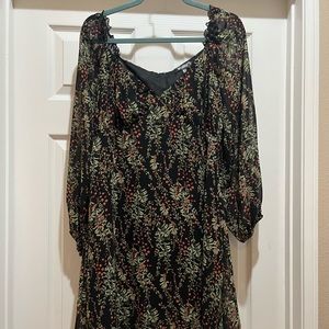 MISSGUIDED Women’s Black Floral Sweetheart Neckline Off Shoulder Lined Size 12